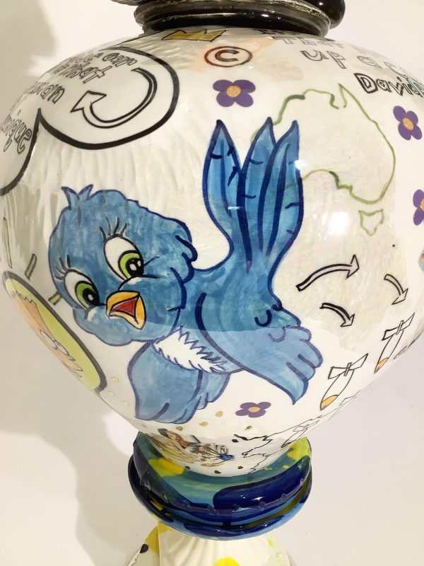 Art Lovers Australia Flower Power Person Urn Ceramic Close 3