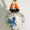 Art Lovers Australia Flower Power Person Urn Ceramic Front Side