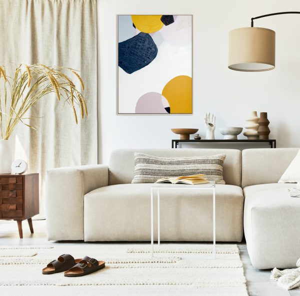 Creative Composition Of Cozy Living Room Interior Design With Mo