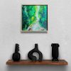 Wooden Shelf With Contemporary Black Vases