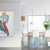 Contemporary White Home Trendy Woman Painting On Wall Bodyline Bold Vii Sarah Jane Art