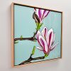 Magnolia,diptych Songbird Designz Deborah Lang Blooms Oversize Floral Botanicals Oak Framed Canvas Textured Wall Art Contemporary Hamptons Style 6