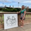 Sarah Jane Artist Draws Line Art Overlooking Adelaide Oval Linear X