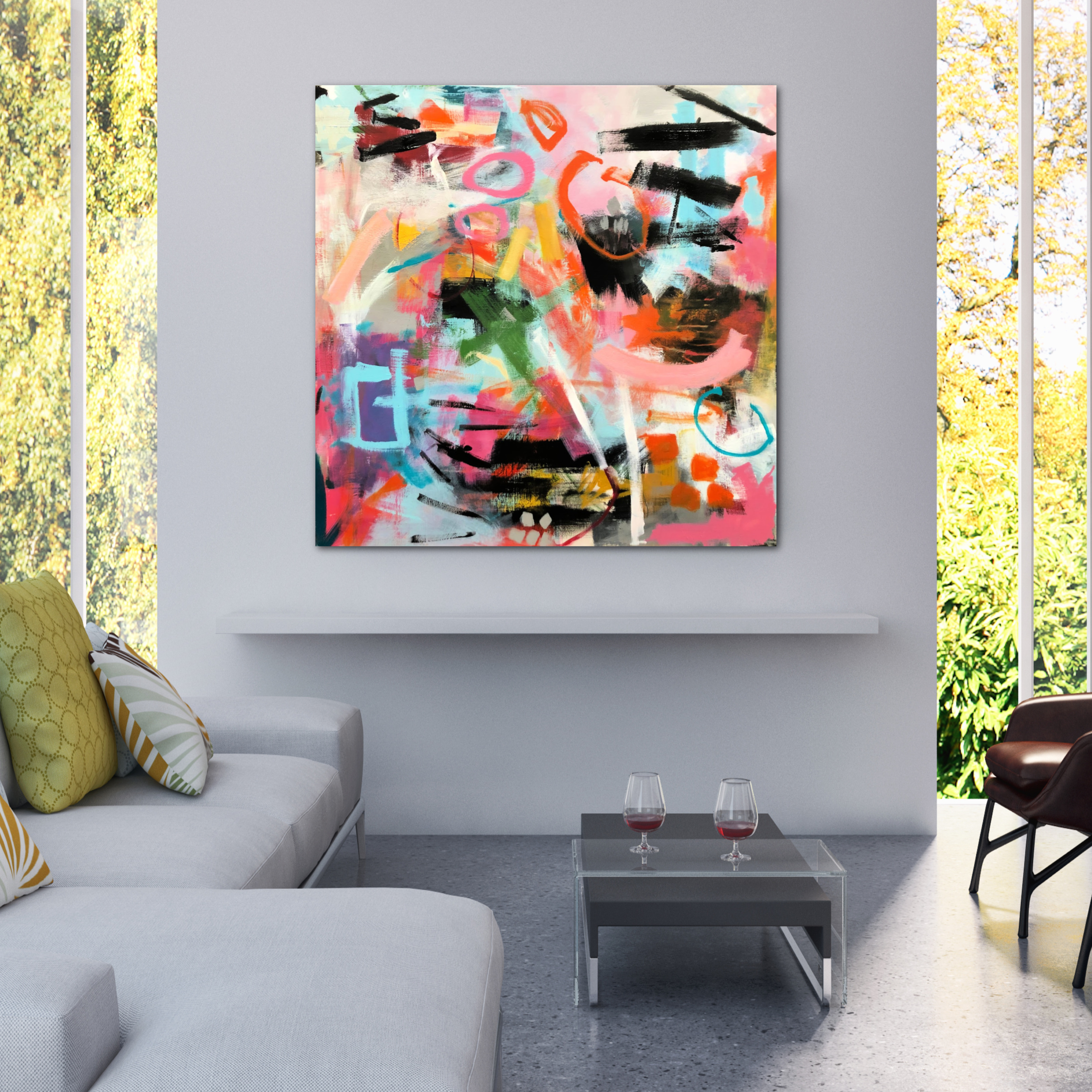 Modern Bright Interiors Apartment 3d Rendering Illustration