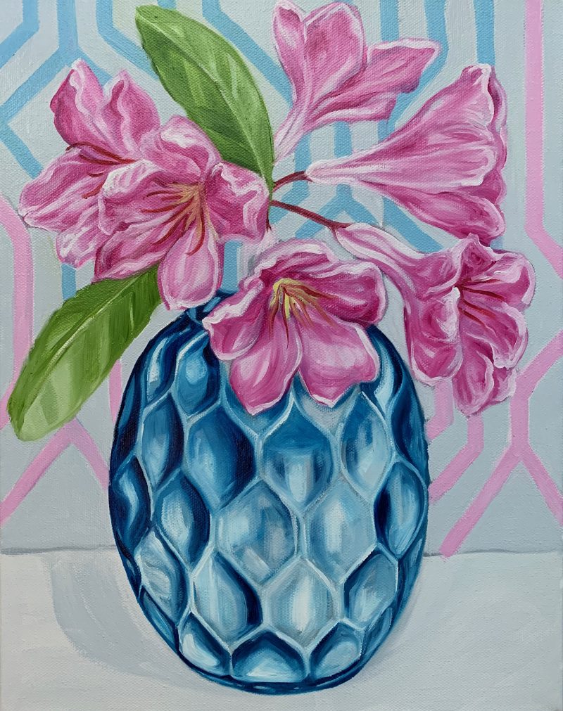 Pink Rhododendron and the Geo Vase