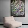 Carita Farrer Spencer Ginger Tonic & Thyme Acrylic On Canvas 110x140cm Insitu Soft Chair