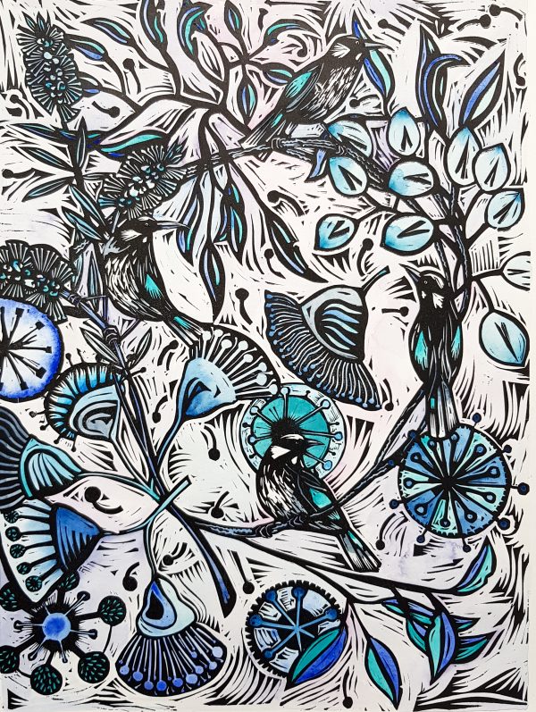 Honeyeaters And Gum Flowers 3of6 By Nicola Cowie