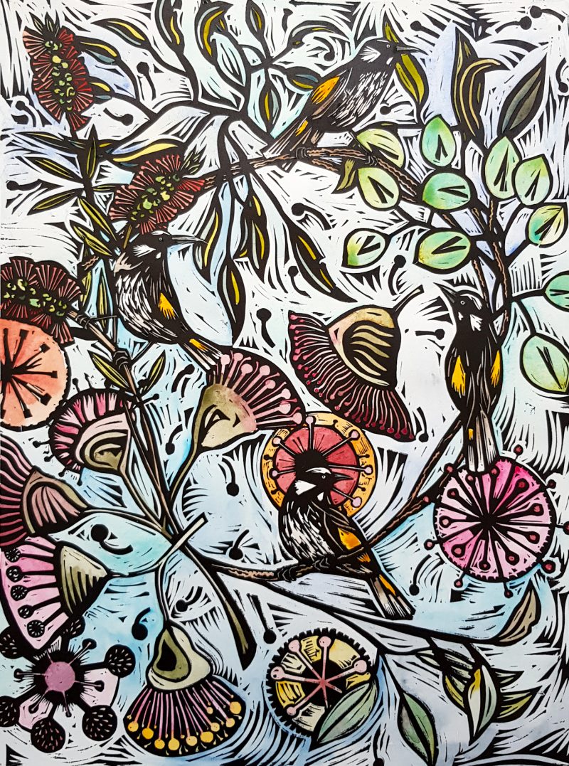 Honeyeaters and Gum Flowers 1 of 6