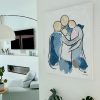 Painting Family Of Four Contemporary Home Decor Bodyline Xiv Close Up Sarah Jane Art