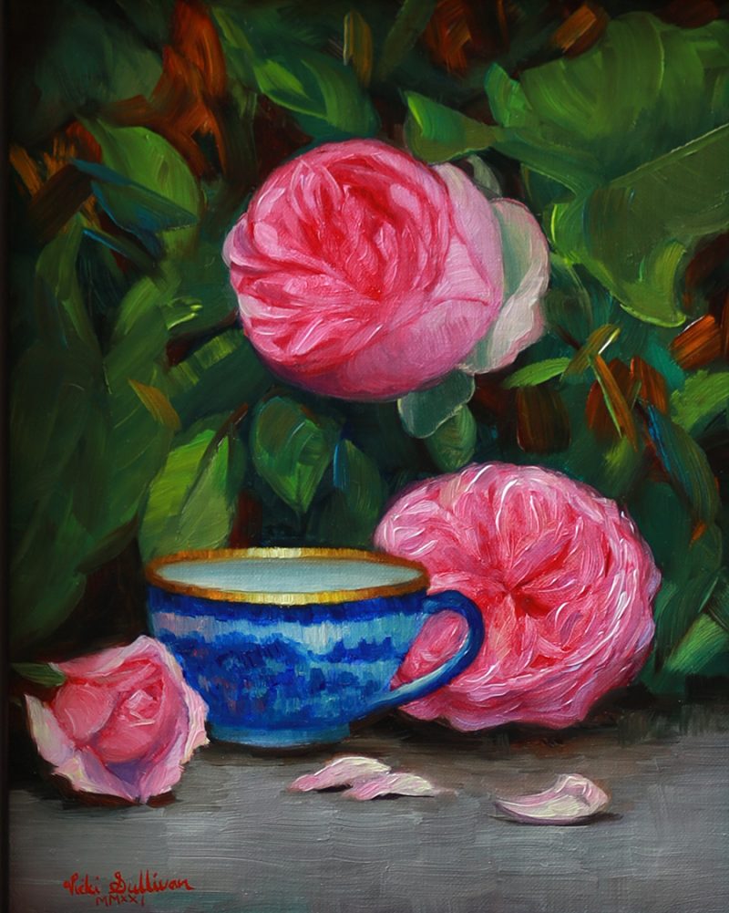 Teacup with David Austin Roses