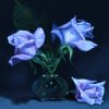 Three Blue Moon Roses Oil On Linen H25cm X W 20cm