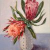Vickie Liu Blue Protea Still Life Painting 20x25cm