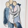 Abstract Family Hugging Painting Bodyline Xiv Close Up View Sarah Jane Art Australia