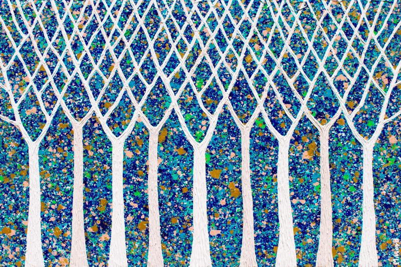 Trees – Coastal Textured Gums by Night Abstract – SOLD