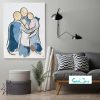 Contemporary Living Room Modern Figurative Painting Family Of Four Hugging Bodyline Xiv Sarah Jane Adelaide Artist