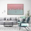 Feminine Living Room Pink Green Abstract Painting We Are One I Sarah Jane Artist