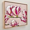 Magnolia Blush Pink Diptych Songbird Designz Deborah Lang Blooms Oversize Floral Botanicals Oak Framed Canvas Textured Wall Art Contemporary Hamptons Style 3