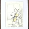 1.matte Mount Lenikae Cello Play The Song Of The Soul Lineart Minimalism Drawing