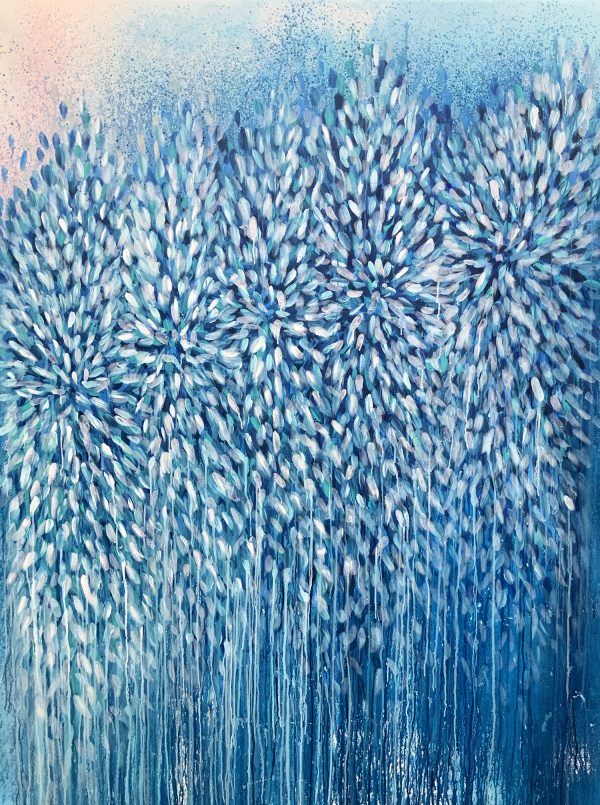 1c Sydney Artist Leni Kae From Here To Pleiades Large Blue Abstract Art Statement Art