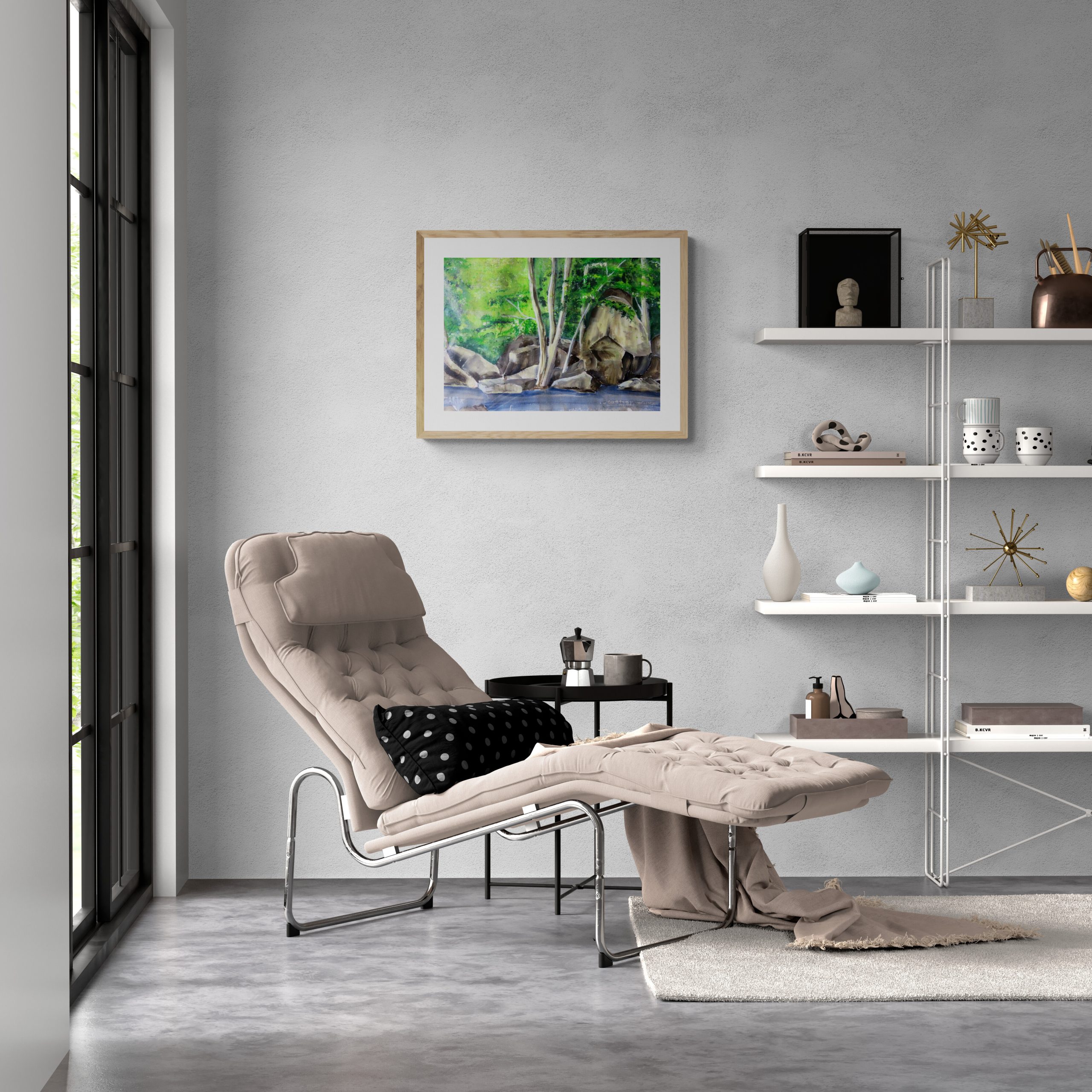 Chaise Lounger In Modern Living Room