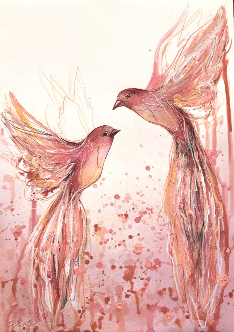 Rosy Beginnings, Pink Finches
