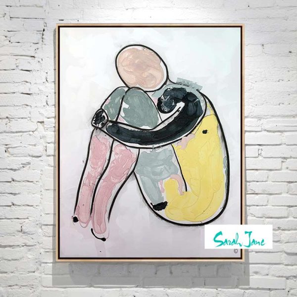 Abstract Figurative Painting Grateful Woman Happy Colours Titled Bodyline Bold Viii Artist Sarah Jane