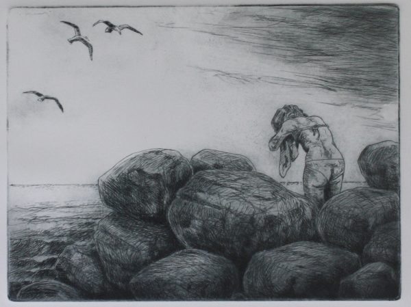 Drying Hair At Rock Wall