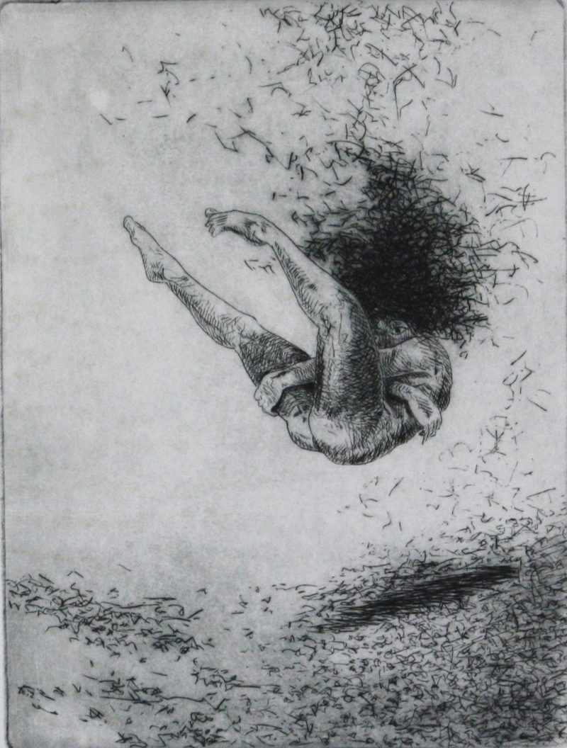 Falling woman