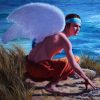 Icarus Poised For Flight Oil On Linen H 48cm X W 60cm 2016