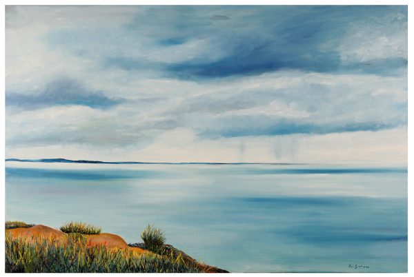 Lyn Graham Rain Over Fraser Island Oil On Linen 60 X 90