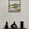 Wooden Shelf With Contemporary Black Vases (2)