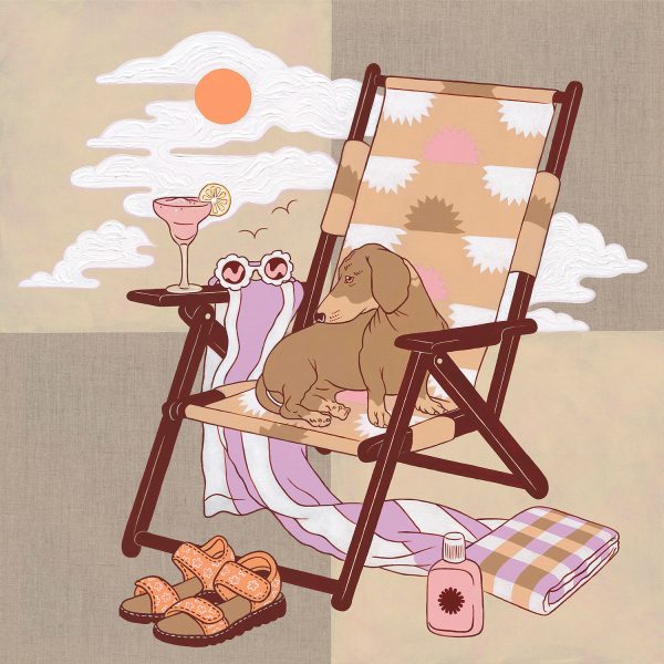 Dashing Deckchair Original Artwork Close Up