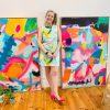 Make A Huge Statement With A Pair Of Large Colourful Abstract Paintings Colour Crush And Colour Joy