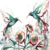 Sydney Artist Leni Kae Hummingbird Dance Among Flowers