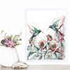 Sydney Artist Leni Kae Hummingbird Dance Among Flowers Framed Eg