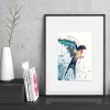 Sydney Artist Leni Kae Swallow In Flight Animal Spirit Small Art Framed