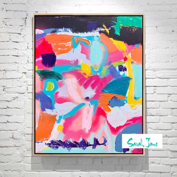 Abstract Painting Bright Colours Titled Colour Crush Australian Artist Sarah Jane