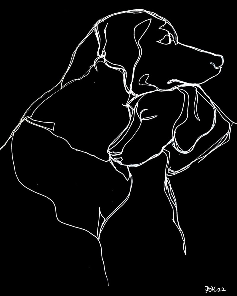 Best friends No 2 – Continuous line drawing