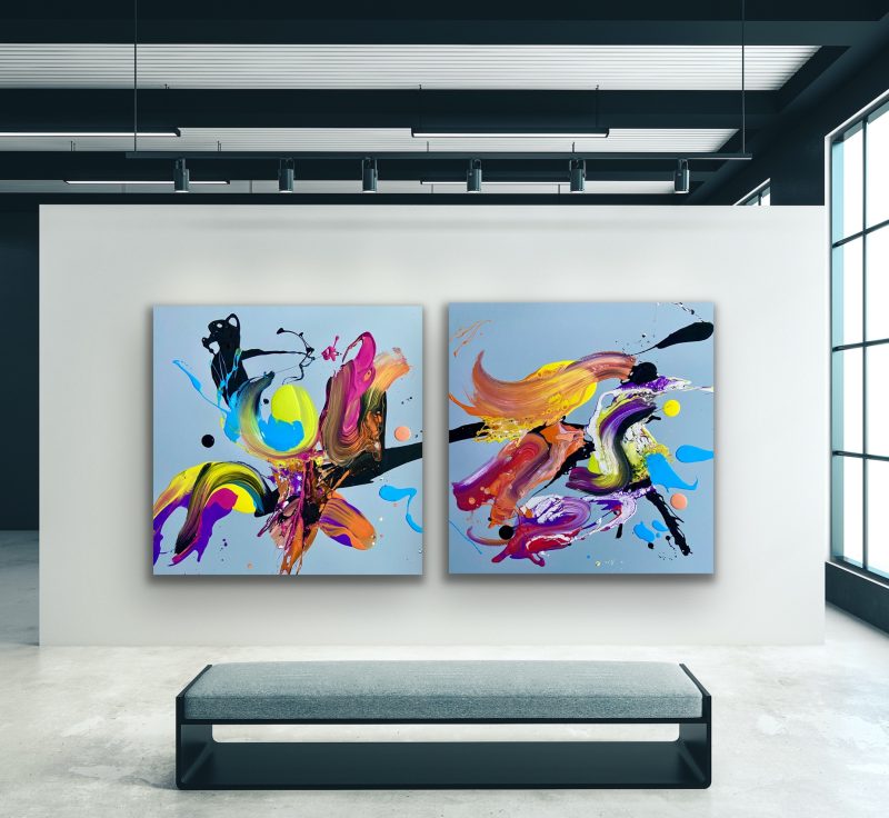 A touch of blue diptych