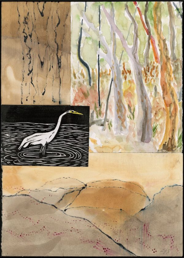 Lyn Graham Great Egret Collage 30 X 42
