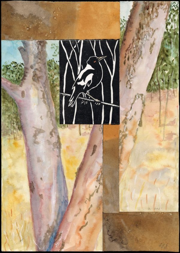 Lyn Graham Magpie Collage 30 X 42