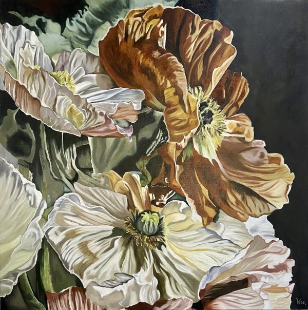 Parfaite Plisse Oil On Canvas 92x92 Wendy Peters