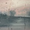 Alanah Jarvis Pink Sky Rain Dance Close Up Raindrop Painting