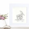 Artist Illustrator Leni Kae Interior Design Setup Sparrow Tea Bird Drawing