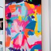 Close Up View Colour Crush Vibrant Abstract Painting Sarah Jane Artist