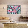 Contemporary Living Room With Abstract Botancial Art Pollination Iv Sarah Jane Artist