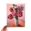 Dahlias In White Vase Painting
