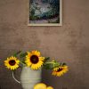 Rustic Bench With Sunflowers In Jug(8)