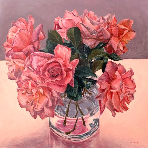 Vickie Liu 8 Roses Still Life 60x60