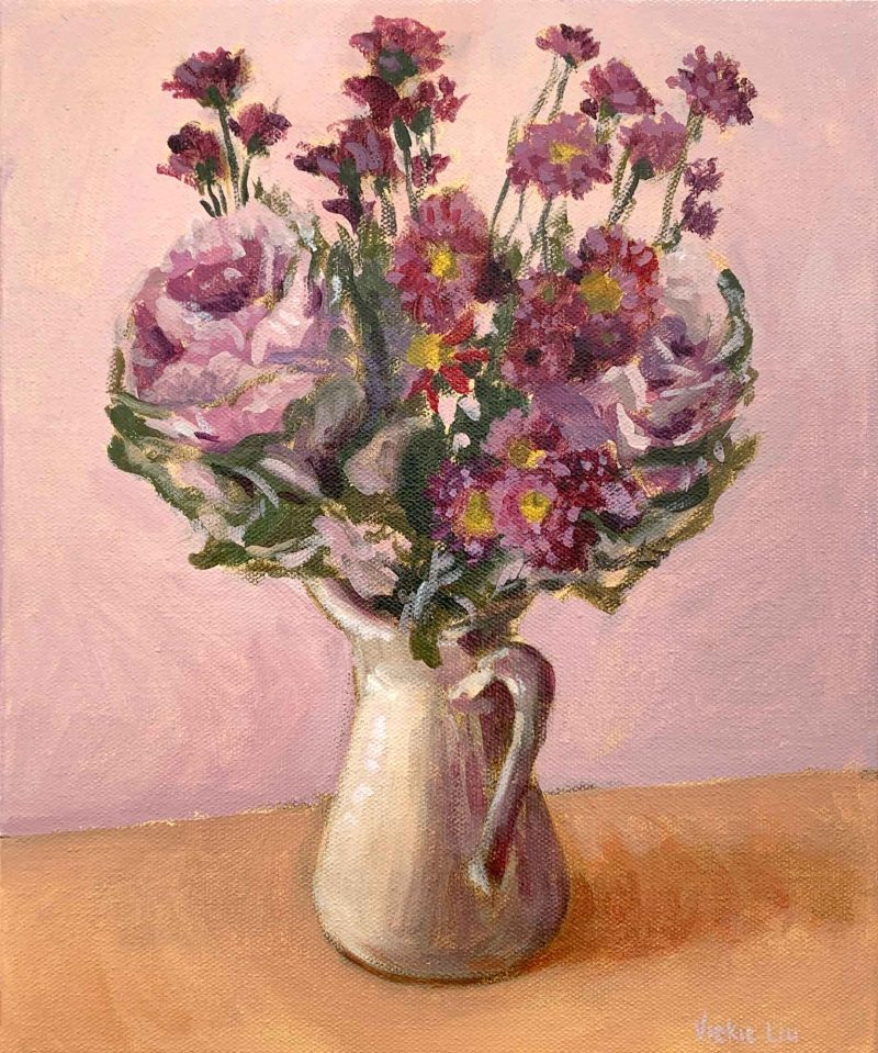 Purple Cabbage and Daisy Bouquet in Jug Study